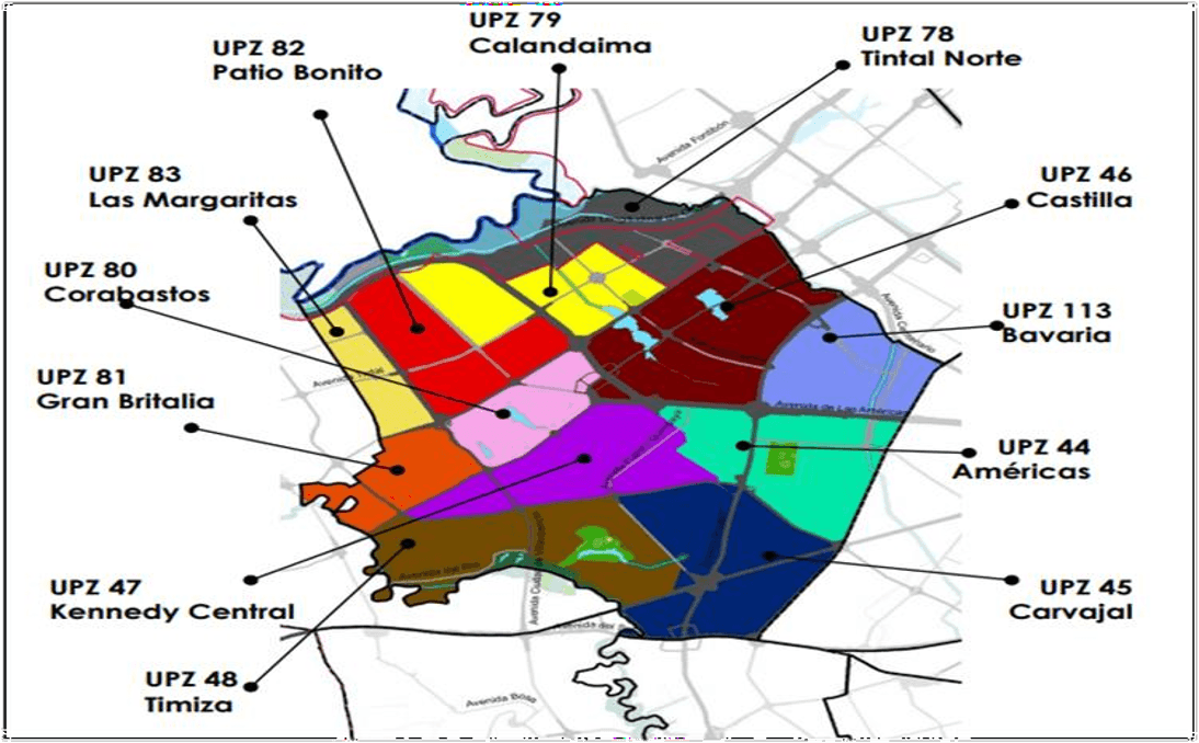 Mapa-interactivo-de-las-UPZ-de-Kennedy UPZ y Barrios de la localidad de Kennedy